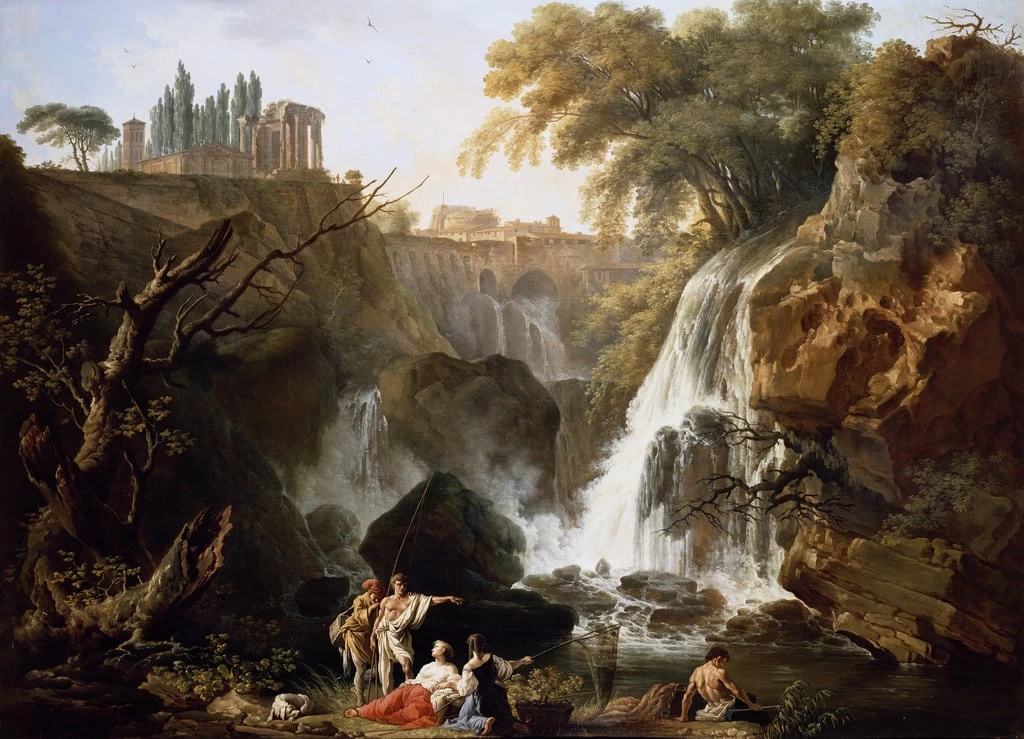 65-le cascate di Tivoli con la villa di Mecenate-Mauritshuis-Dayton Art Institute  